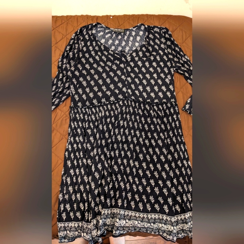 Women's flower print pullover dress